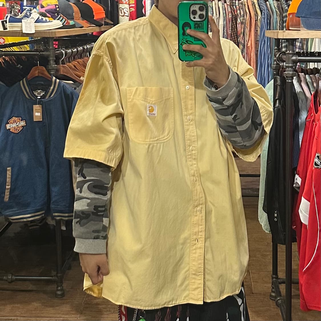 [HI] 칼하트 반팔 셔츠 옐로우 상품이미지4