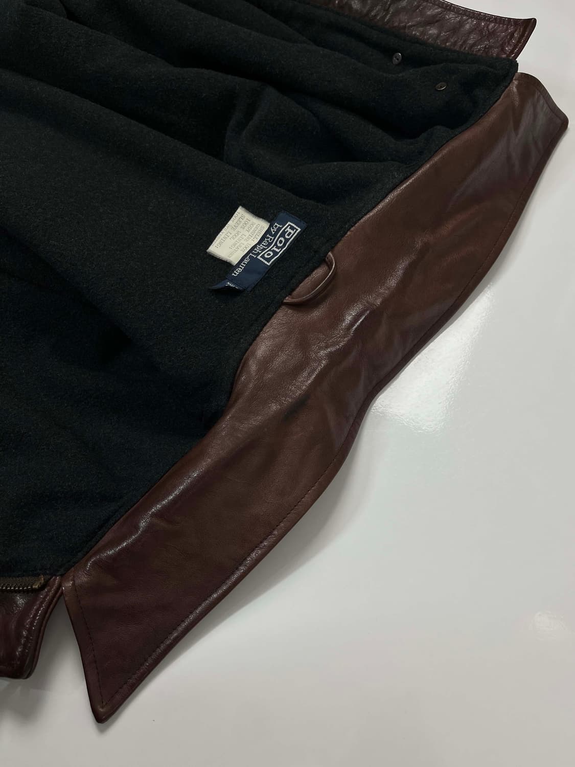 폴로 랄프로렌 카우하이드 우드브라운 카코트 레더 자켓 상품이미지10