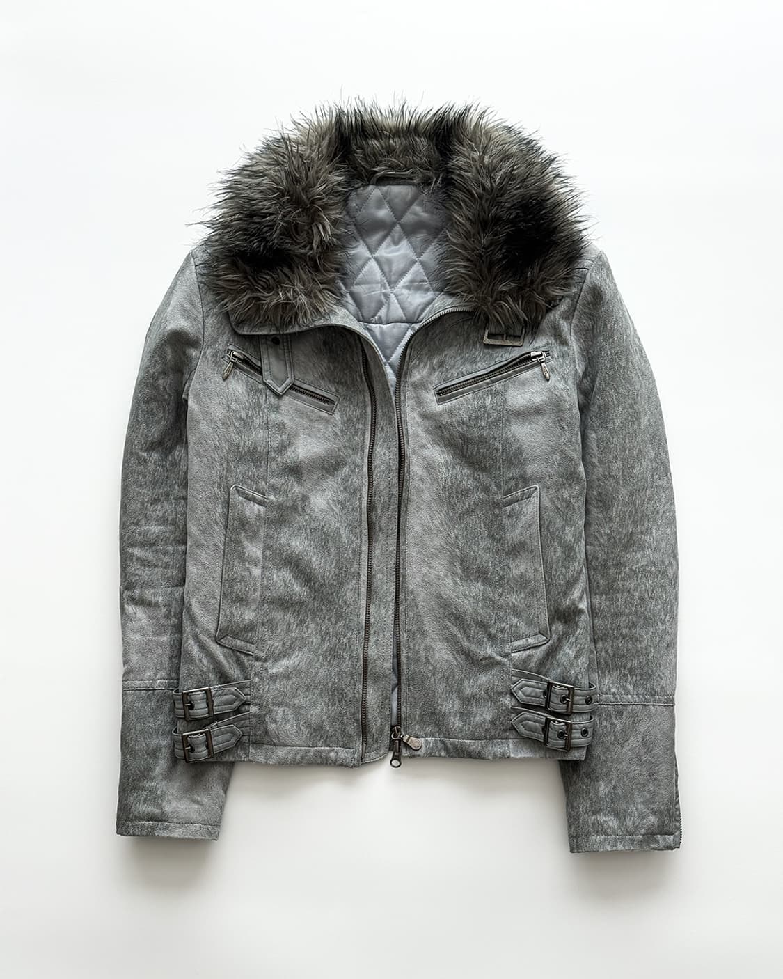 Tornado Mart 00s Grey Wolf Fur Jacket 상품이미지1