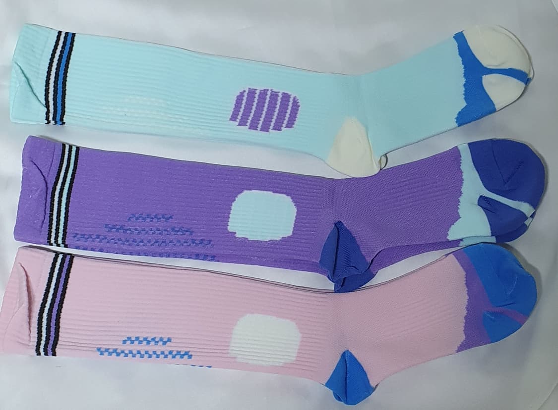 3컬레 가격~파스텔톤 요가 필라테스 러닝 줄넘기 니삭스 스타킹 긴 양말 상품이미지6