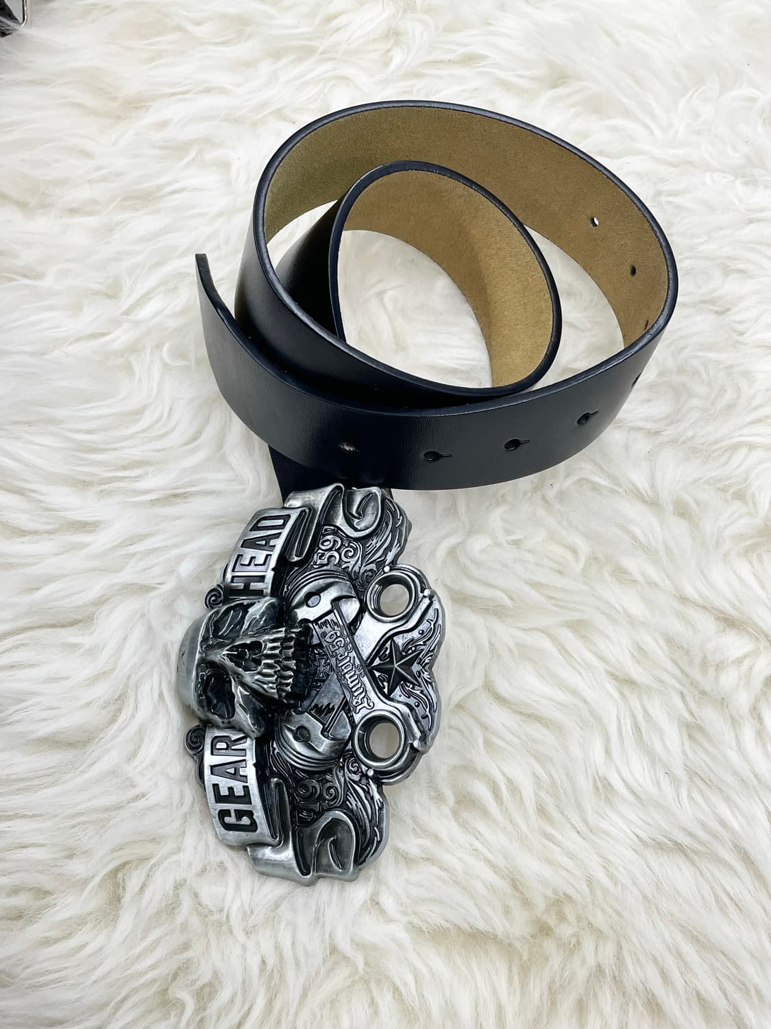 리얼레더 펑크 스컬 버클 벨트 상품이미지5