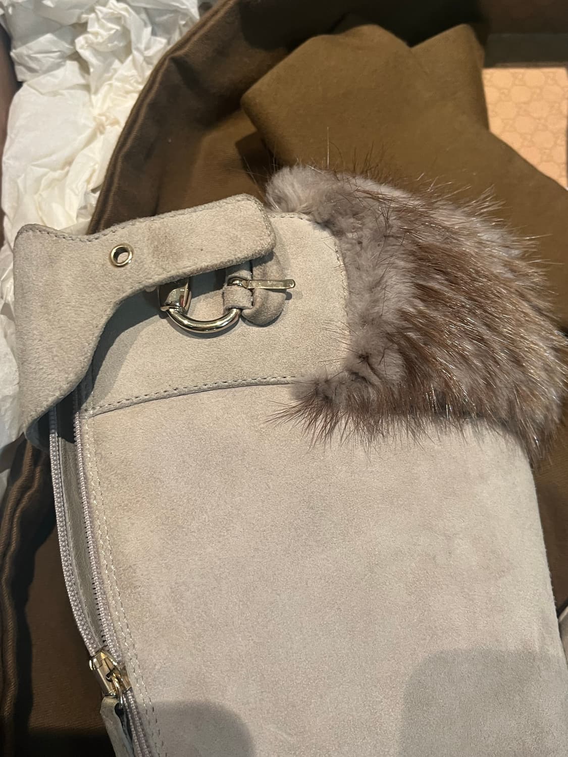 Gucci suede Fur Boots 36C 상품이미지1