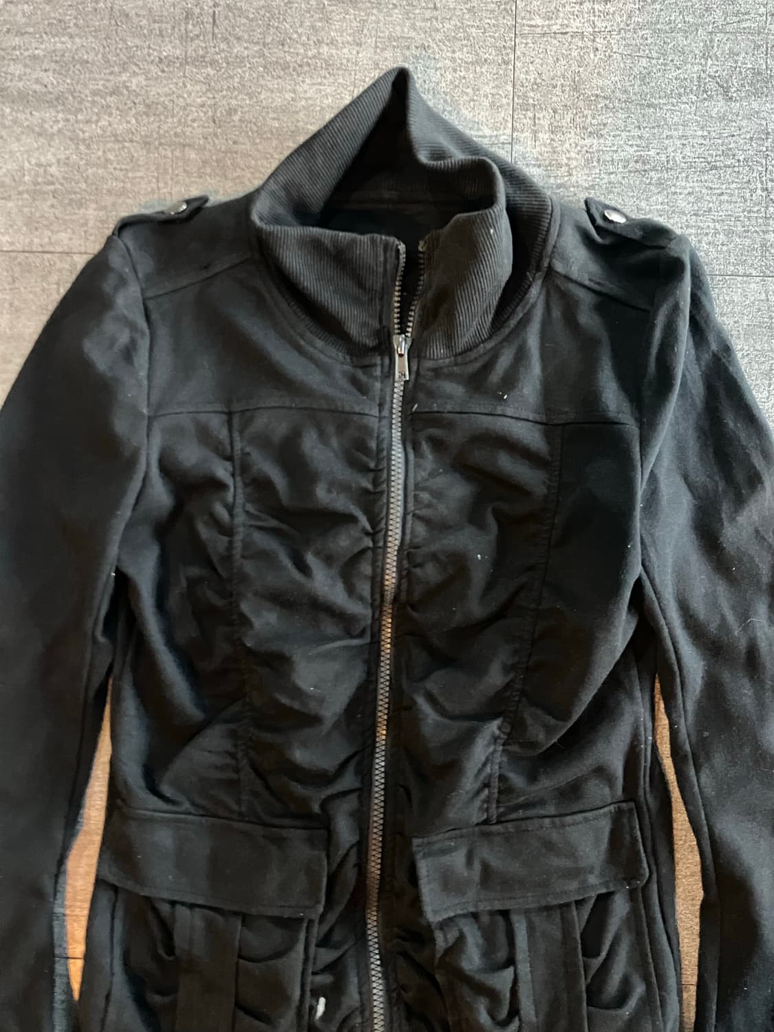 일본빈티지 Orlusion 핀터깔y2k 보헤미안펑크갸루 견장 곱창집업자켓 상품이미지2