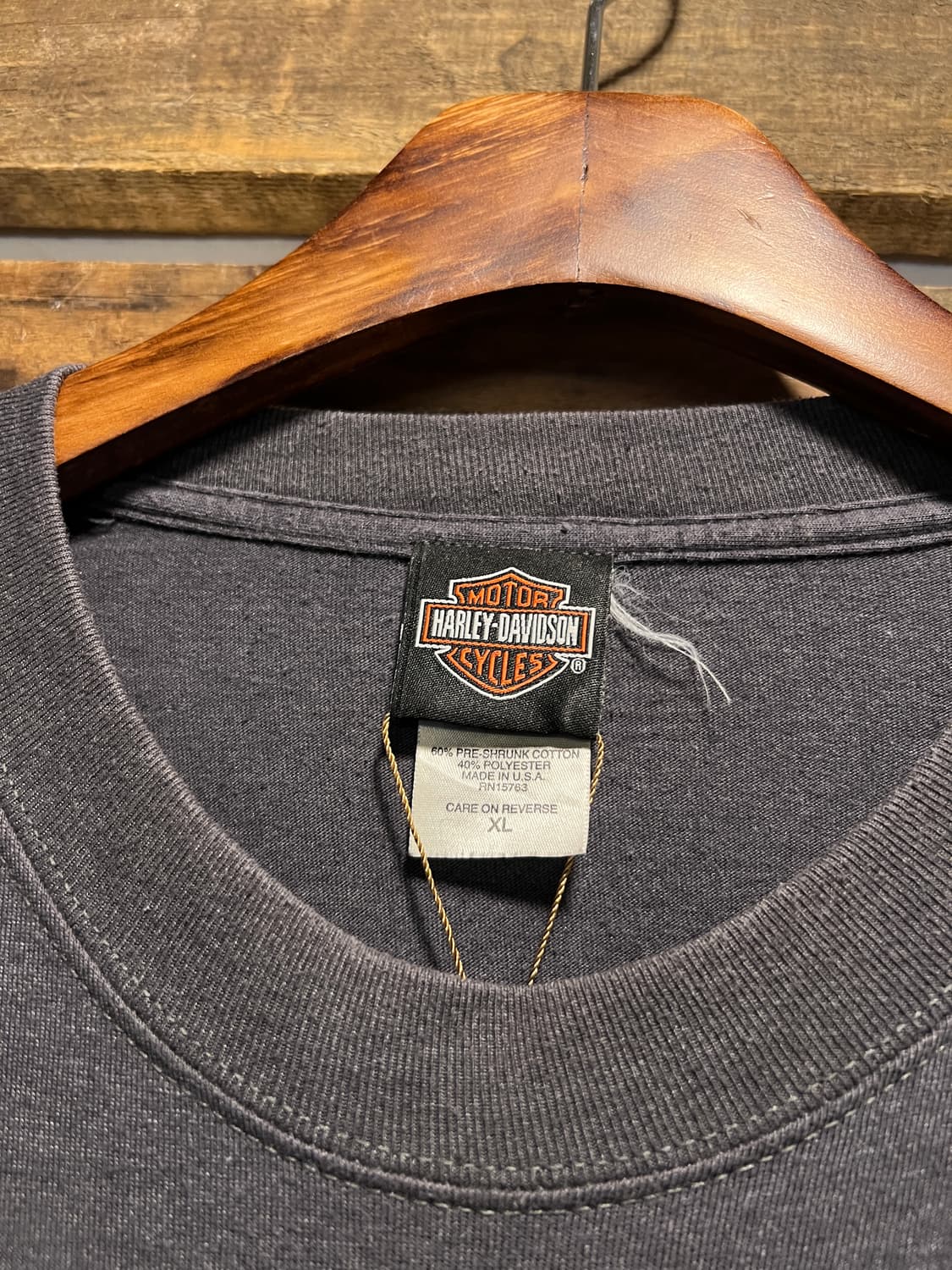 [XL]00s 할리데이비슨 USA Made 스펠아웃 이글 롱슬리브 티셔츠 상품이미지2
