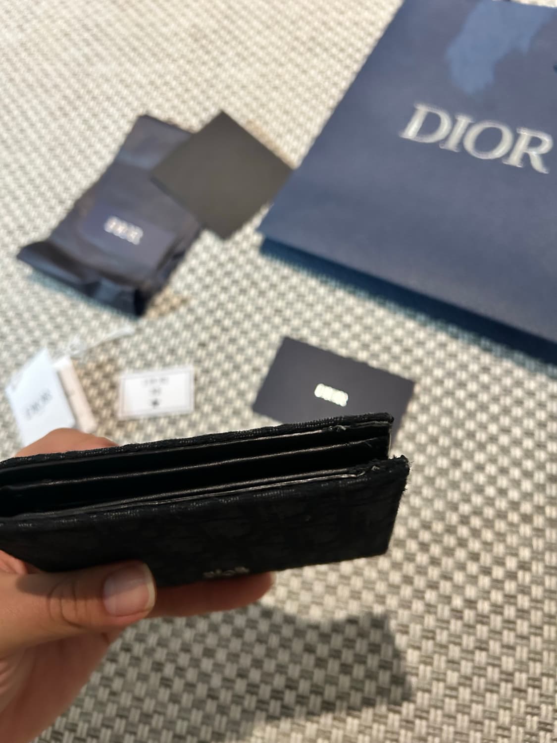 [신형] 디올 오블리크 반지갑 블랙 상품이미지4