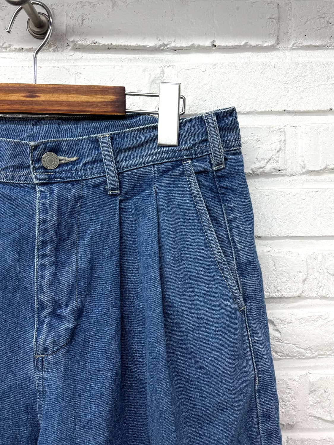 Jeans factory clothes 중청 핀턱 데님와이드팬츠 상품이미지4