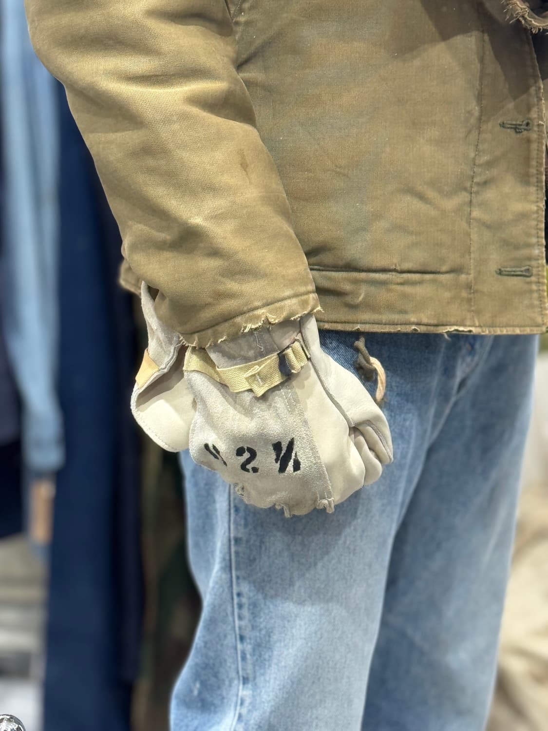 미사용) 80s US 미군 안전 가죽 장갑 상품이미지4