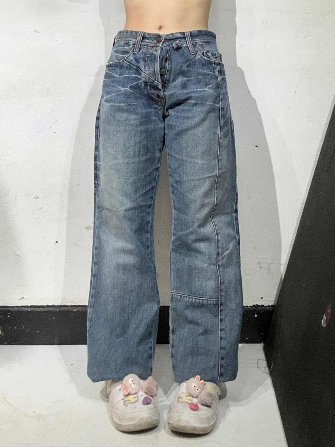 아르마니 중청 알마니 와이드 워싱 데님 팬츠 청바지  상품이미지2