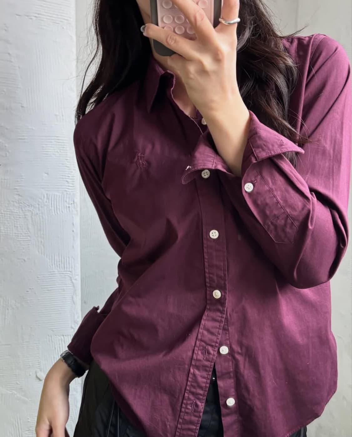 Polo 랄프로렌 우먼 버건디컬러 셔츠  상품이미지2