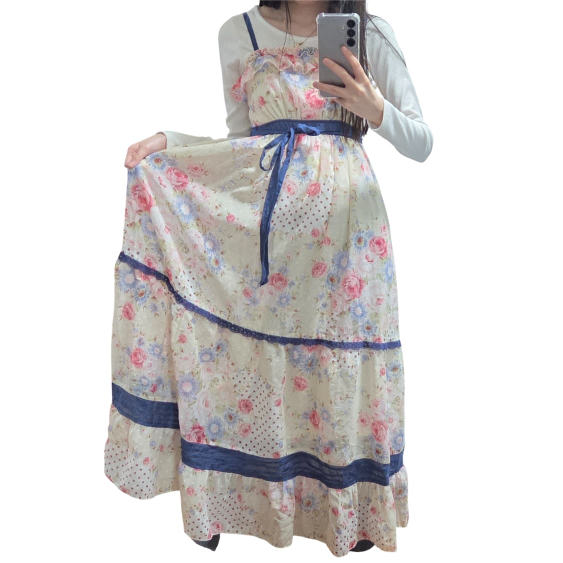 리즈리사 플로럴 패치 롱 원피스 상품이미지3