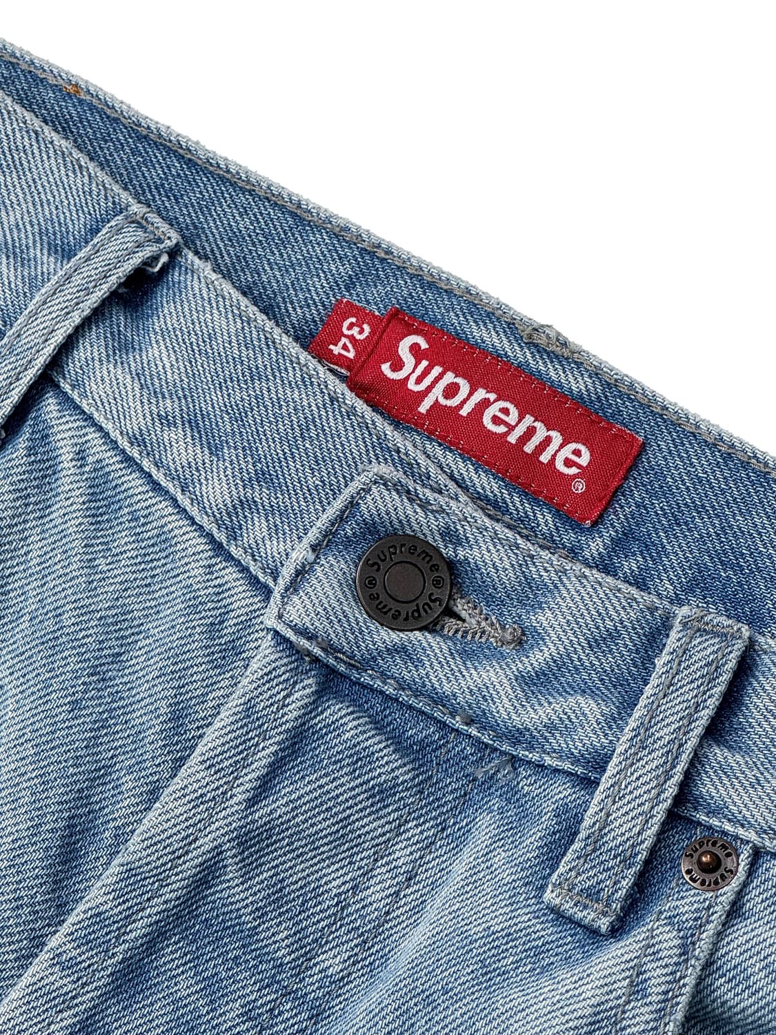 슈프림 인셋 로고 진 워시드 블루 상품이미지3