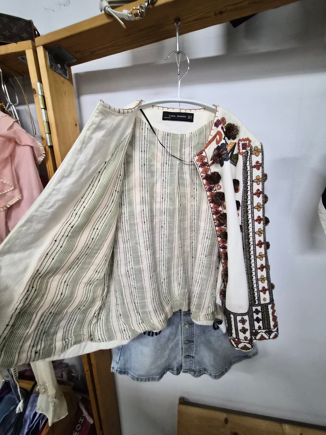 자라 에스닉 자수 가디건 면자켓 상품이미지6