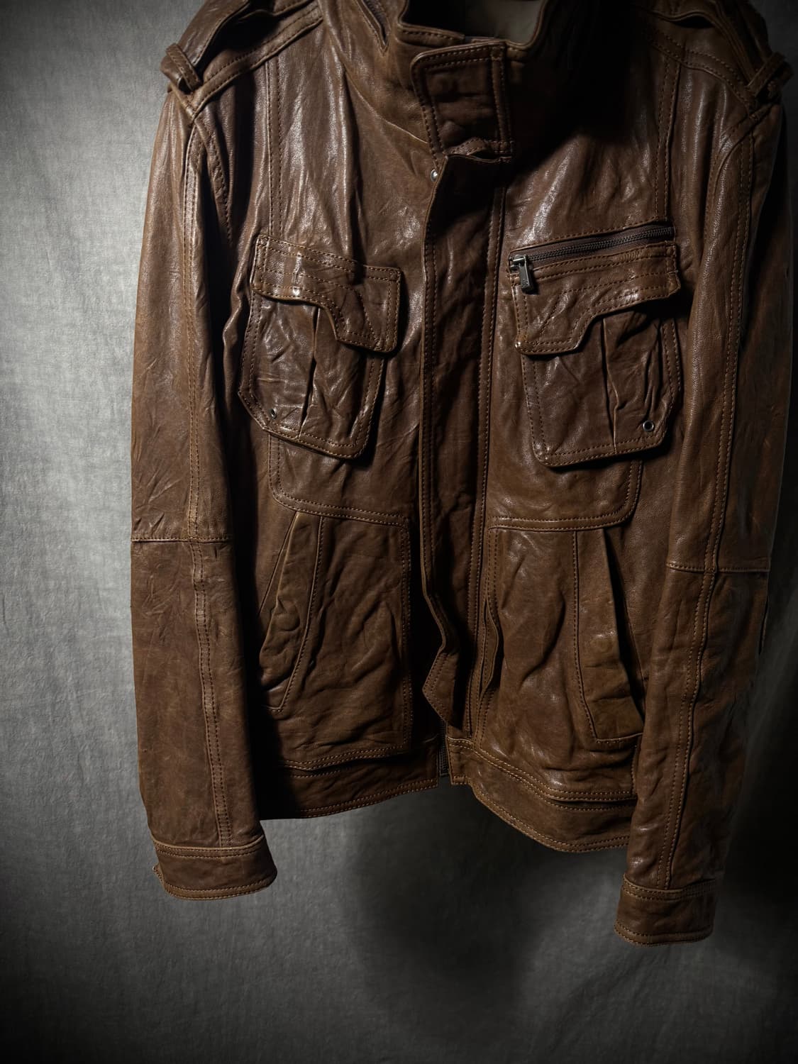 Lamb Leather Military Jacket  상품이미지7