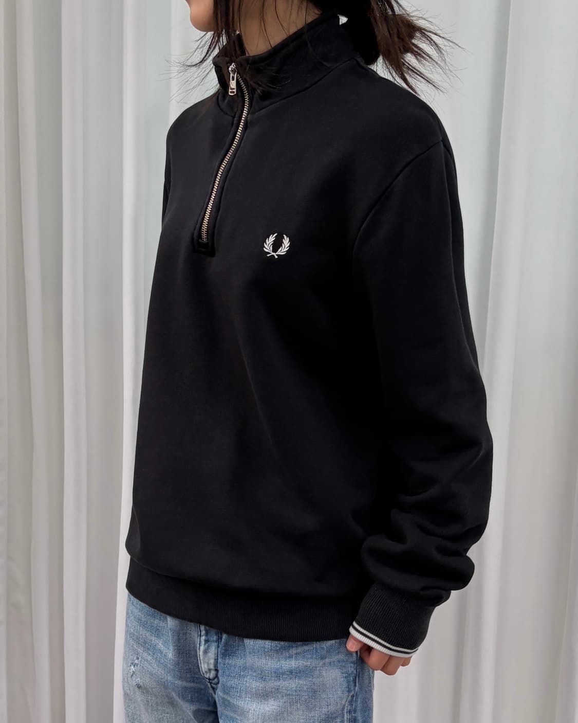 [M]프레드 페리 하프집업 스웻 셔츠 맨투맨 상품이미지2