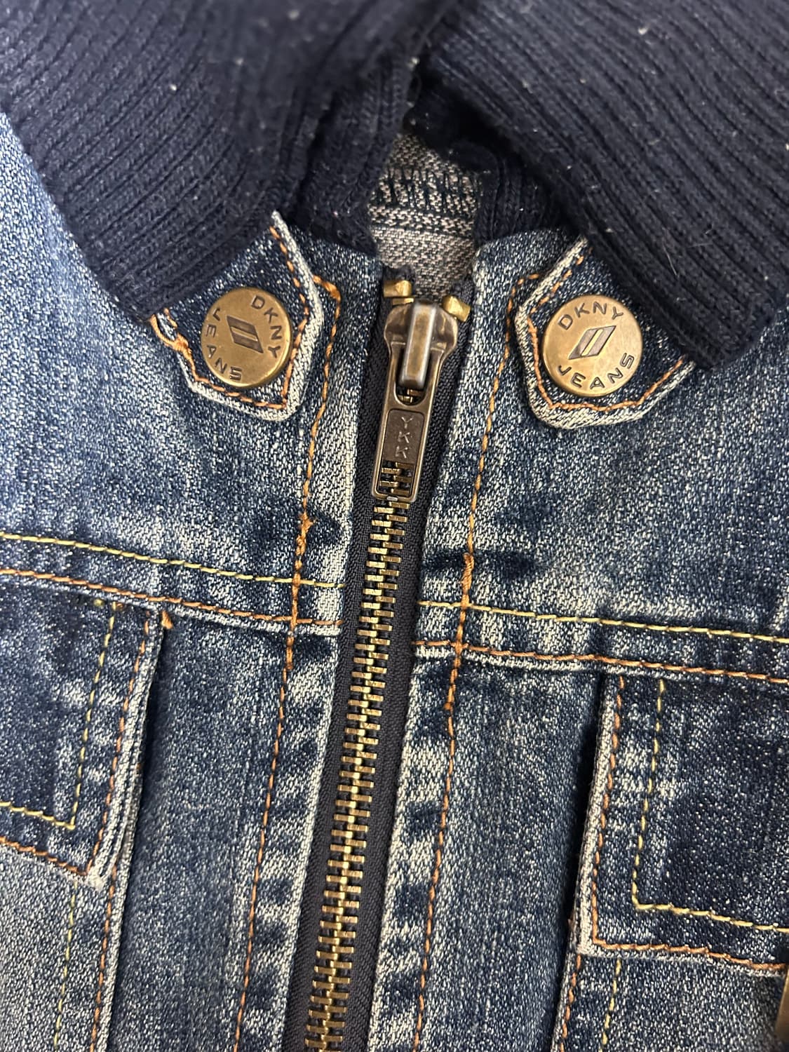 DKNY y2k denim knit zip-up 상품이미지3