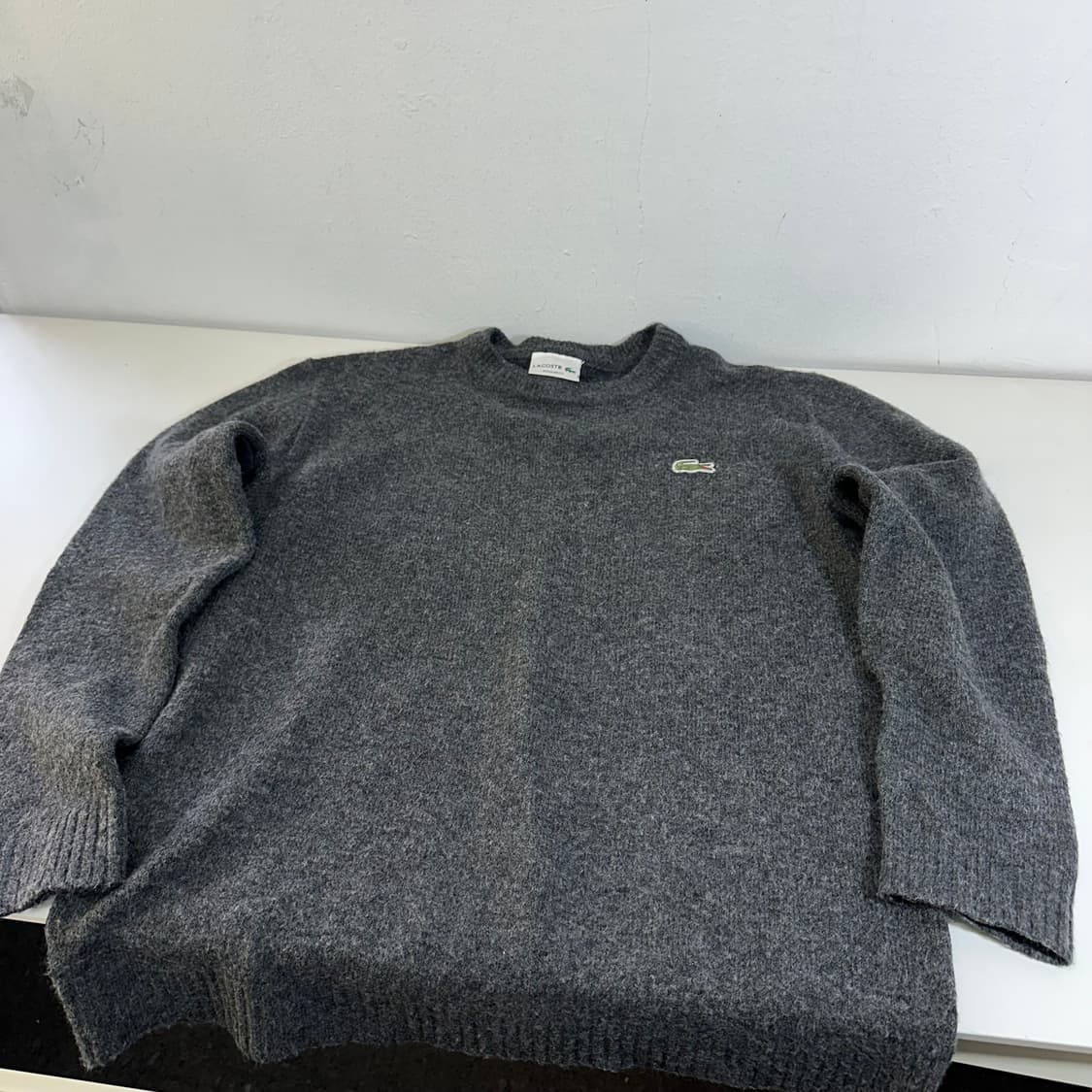 XL 100-105 라코스테 챠콜 울 라운드니트 상품이미지4