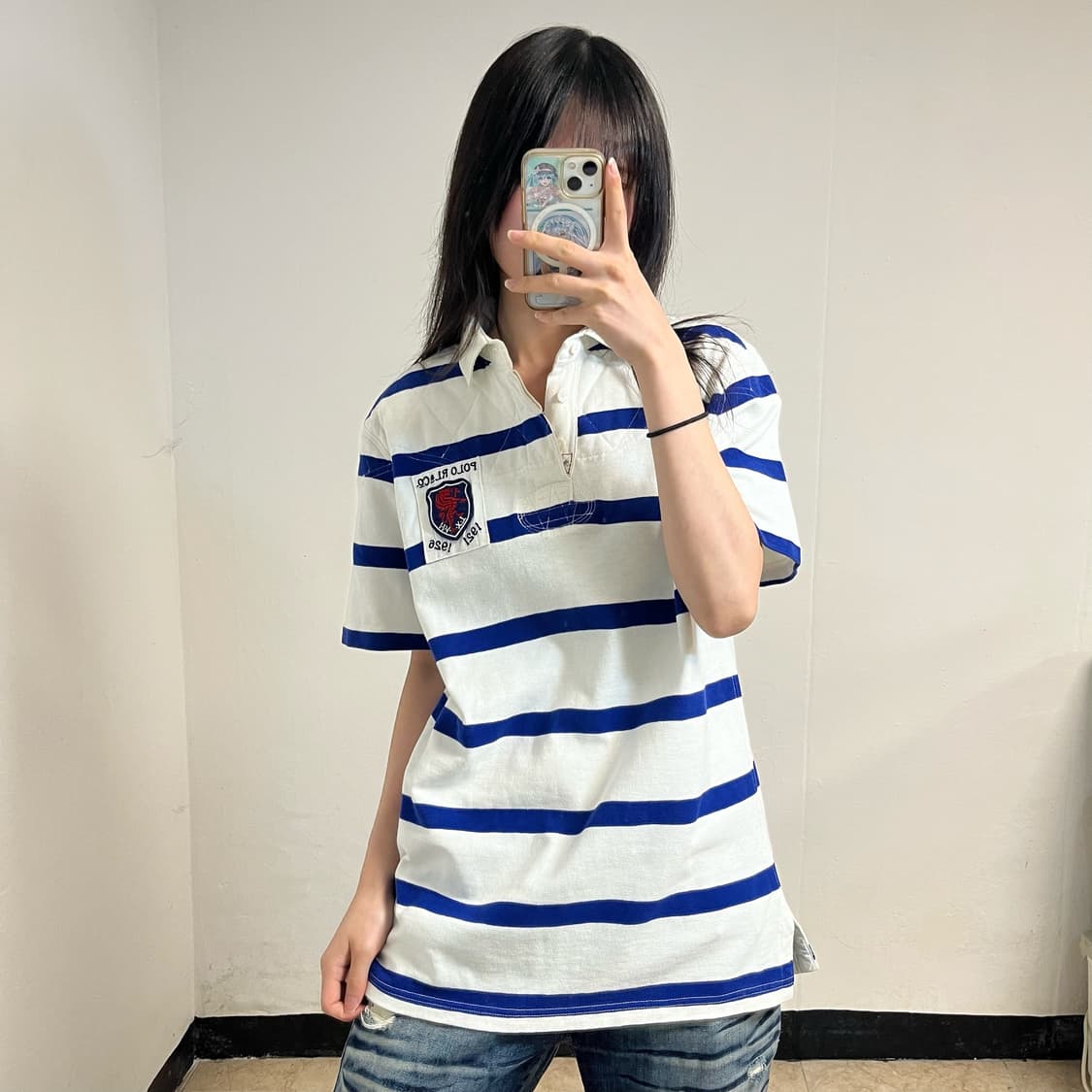 Polo Ralph Lauren Blue Stripe Rugby tee 상품이미지1