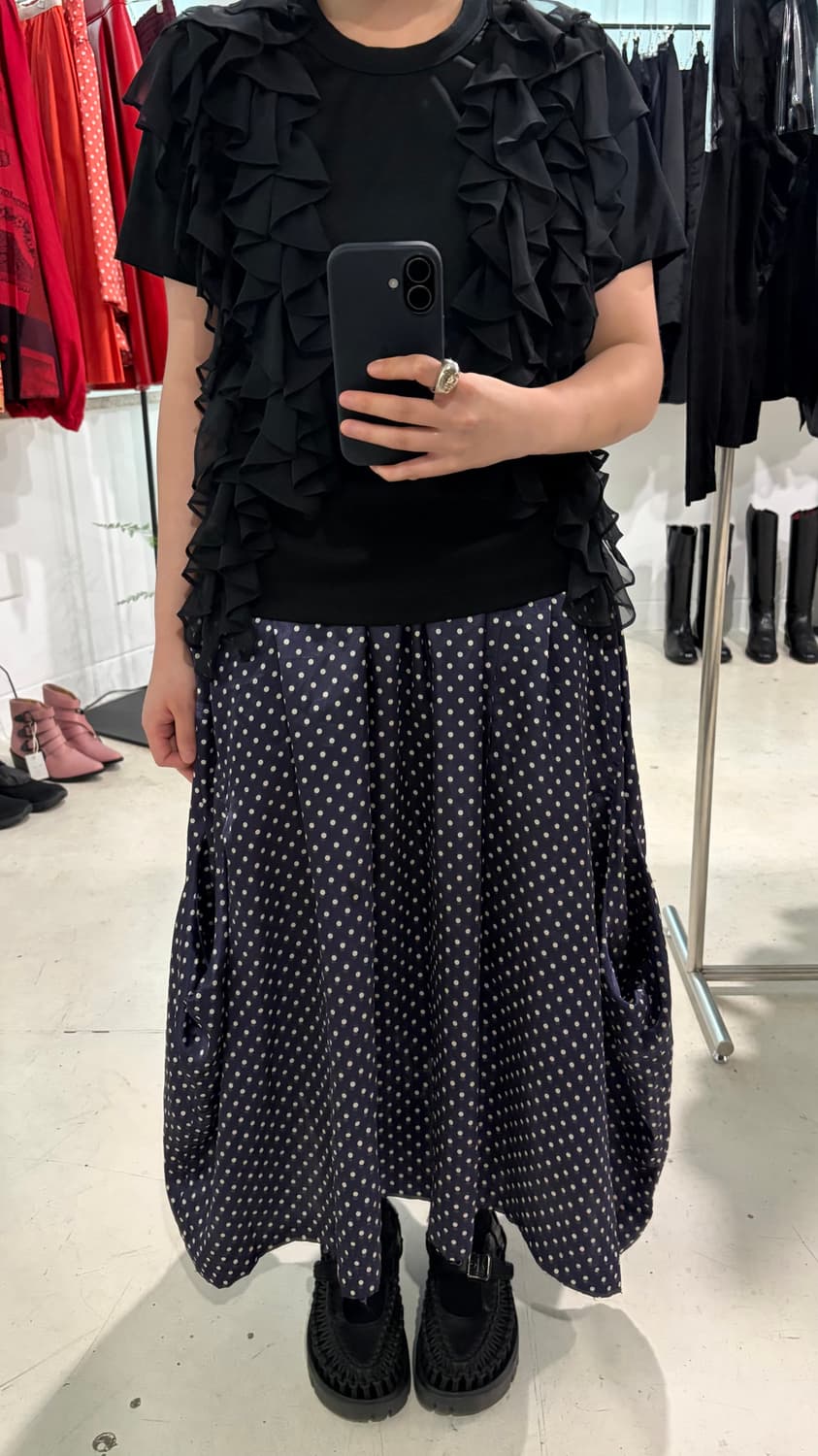 Polka Dot Transformed Satin Skirt 상품이미지8