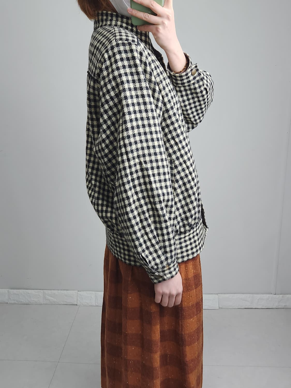 깅엄 체크 점퍼 자켓 상품이미지3