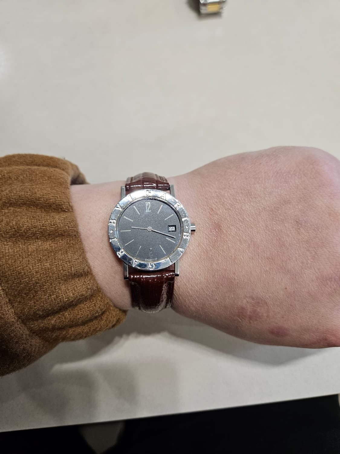 불가리 시계 bb33 브라운 가죽줄 쿼츠 상품이미지1