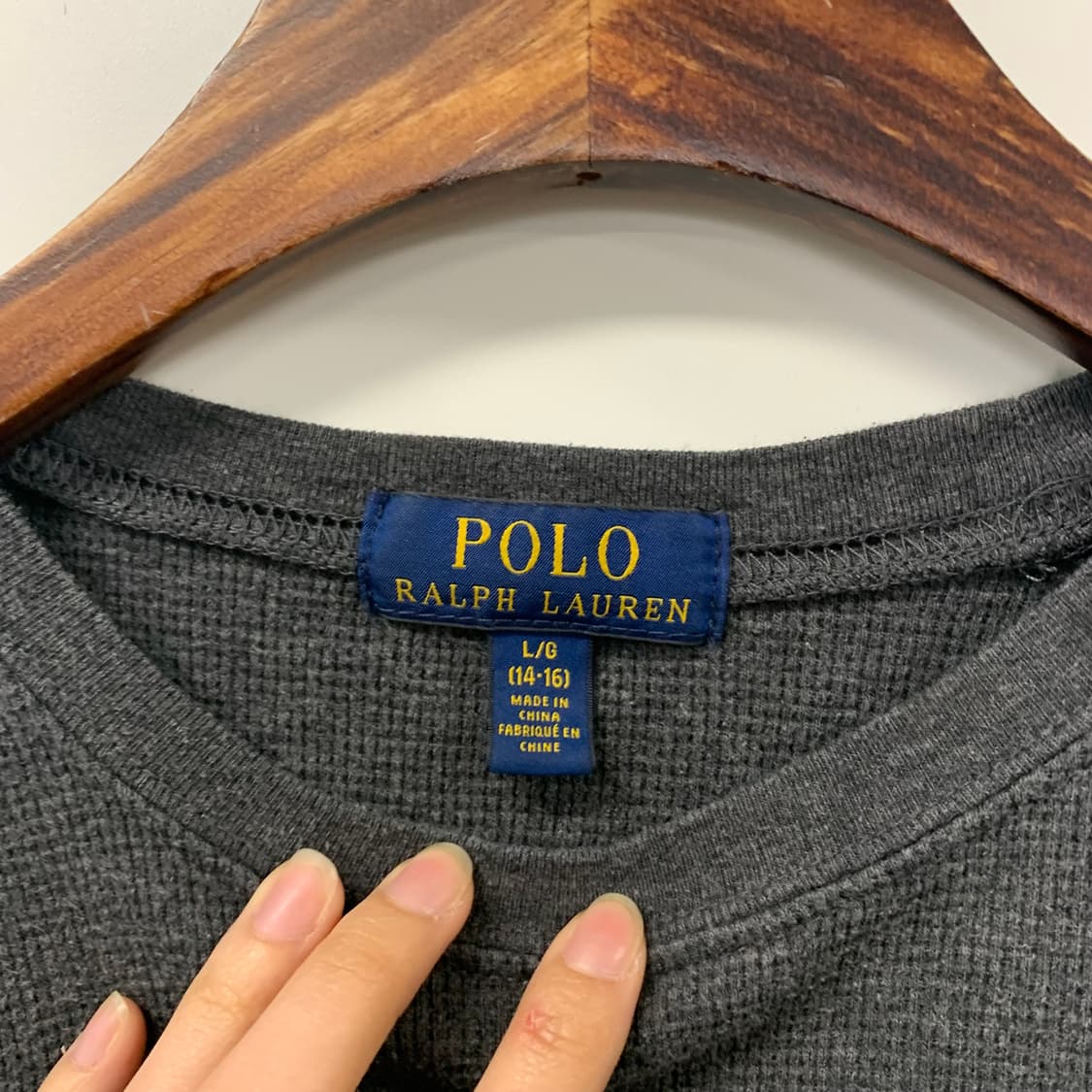 폴로 랄프로렌 차콜 와플 니트 슬리브 상품이미지5