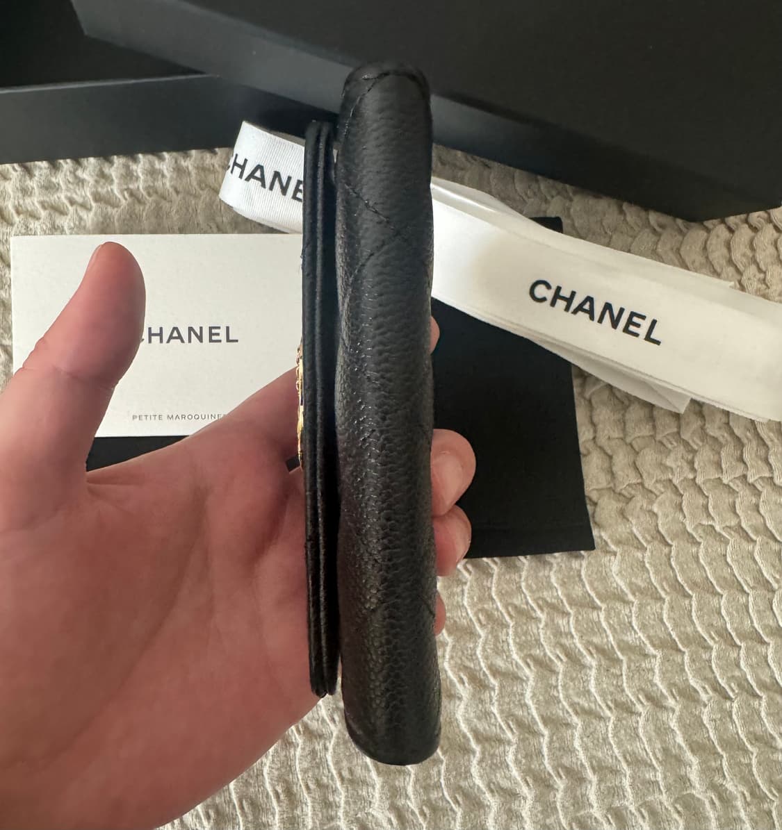 샤넬 블랙 CC로고 똑딱이 카드지갑 플랩지갑 상품이미지7