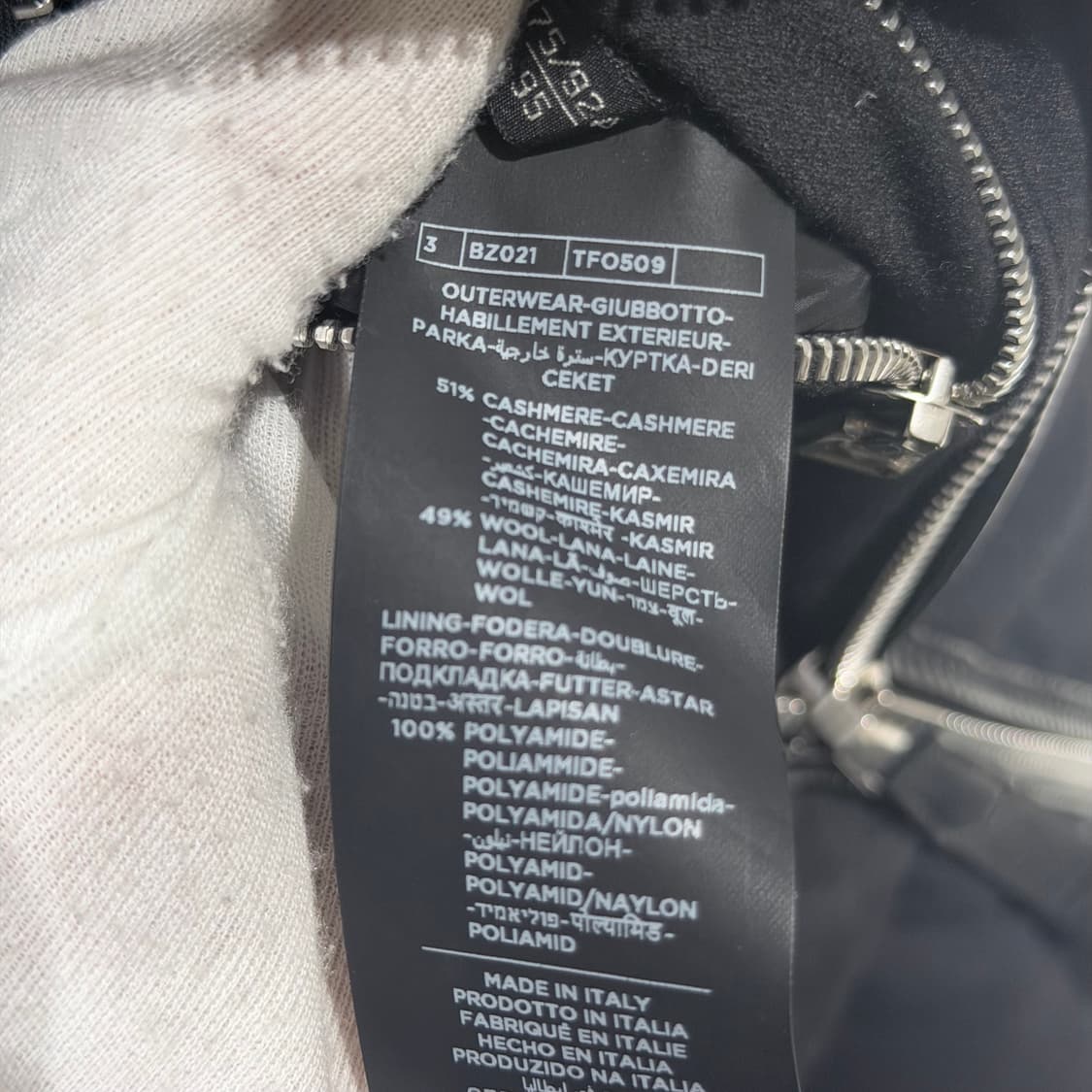 (A+/48) / 톰포드 캐시미어 울 블렌드 패딩 자켓 블랙 상품이미지9