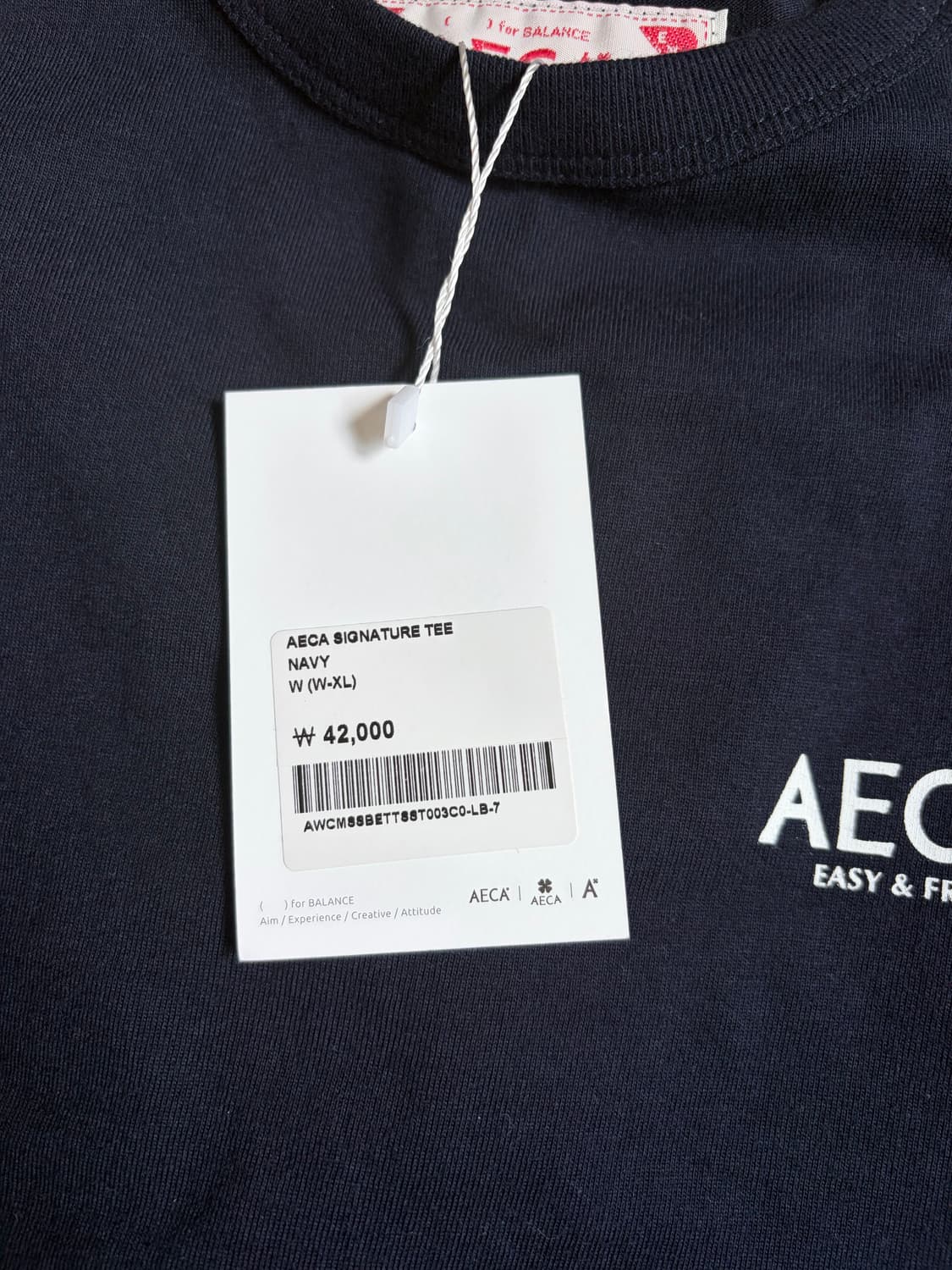 에이카화이트 AECA SIGNATURE TEE-NAVY 상품이미지6