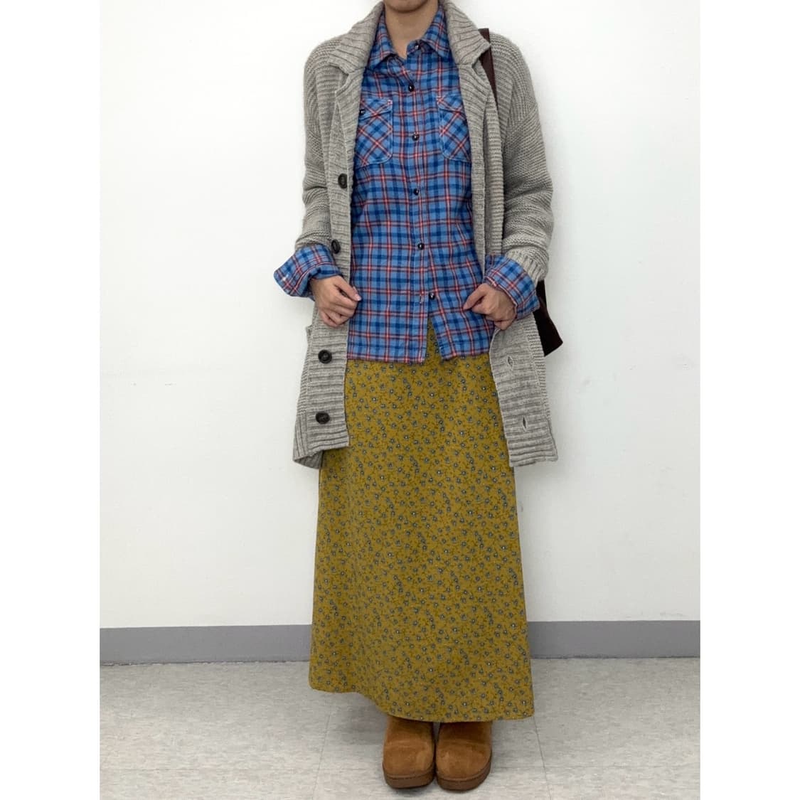 빈티지 베이지 그레이 울  가디건 상품이미지4