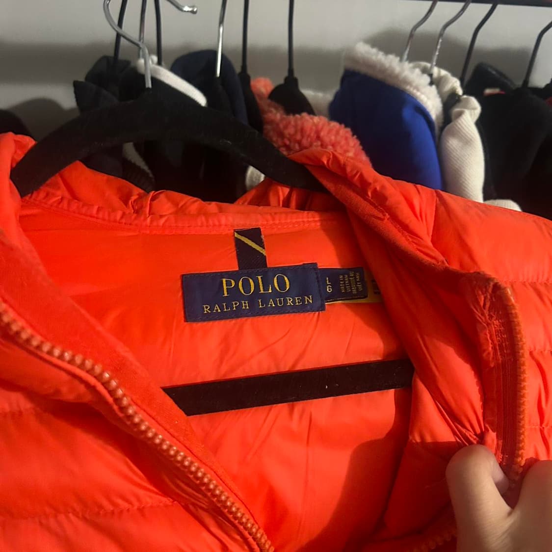 10s 폴로 랄프로렌 후디 경량패딩 오렌지 상품이미지2