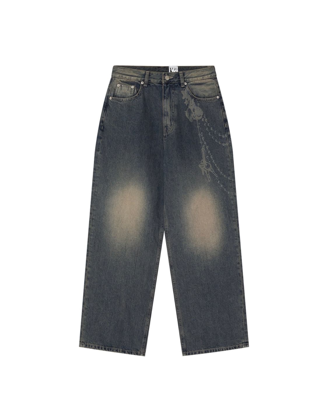 카시코 체인 와이드 데님 팬츠 상품이미지7