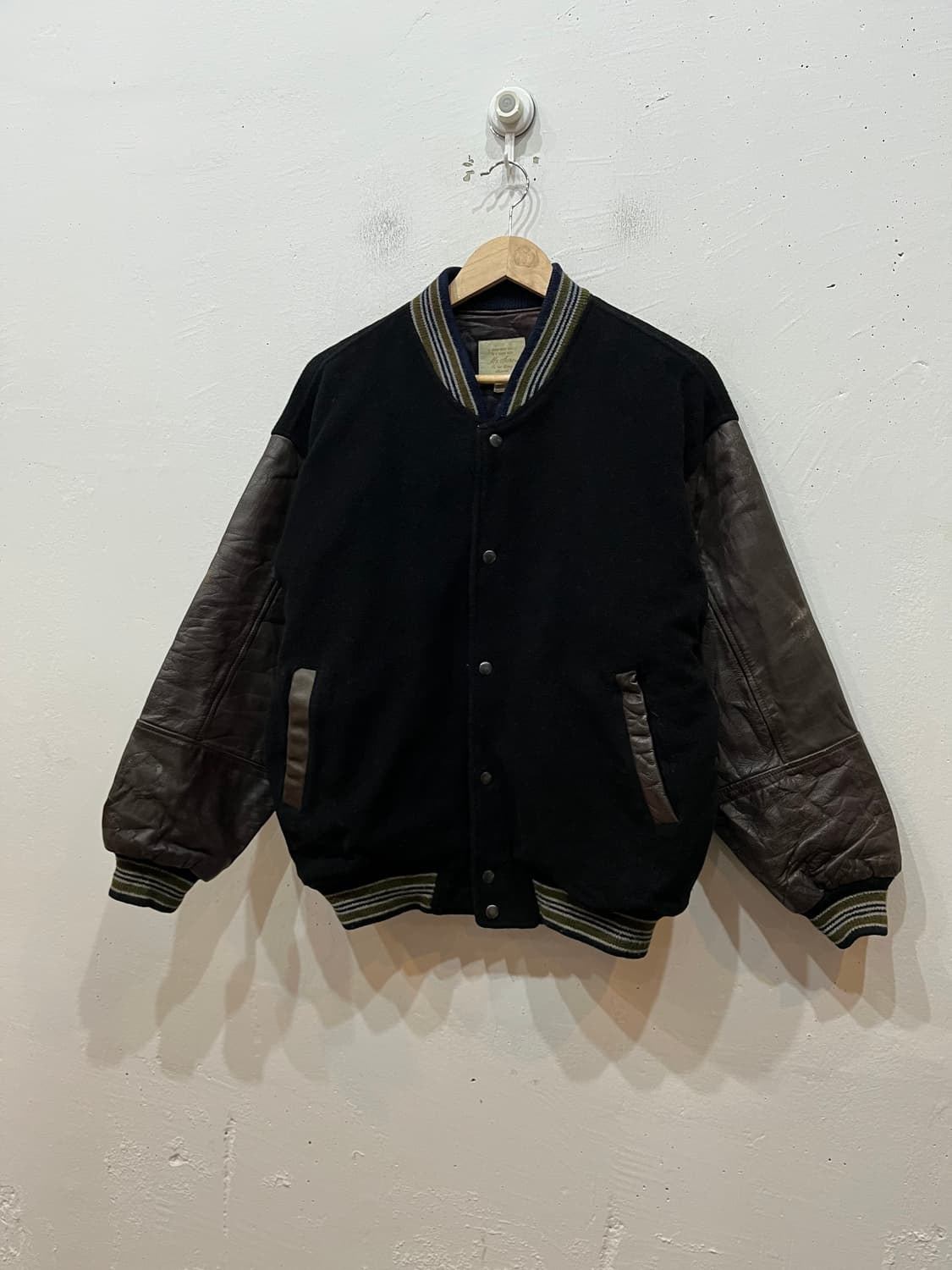 90s Mr.Soro 레더암 바시티 자켓 L 상품이미지2