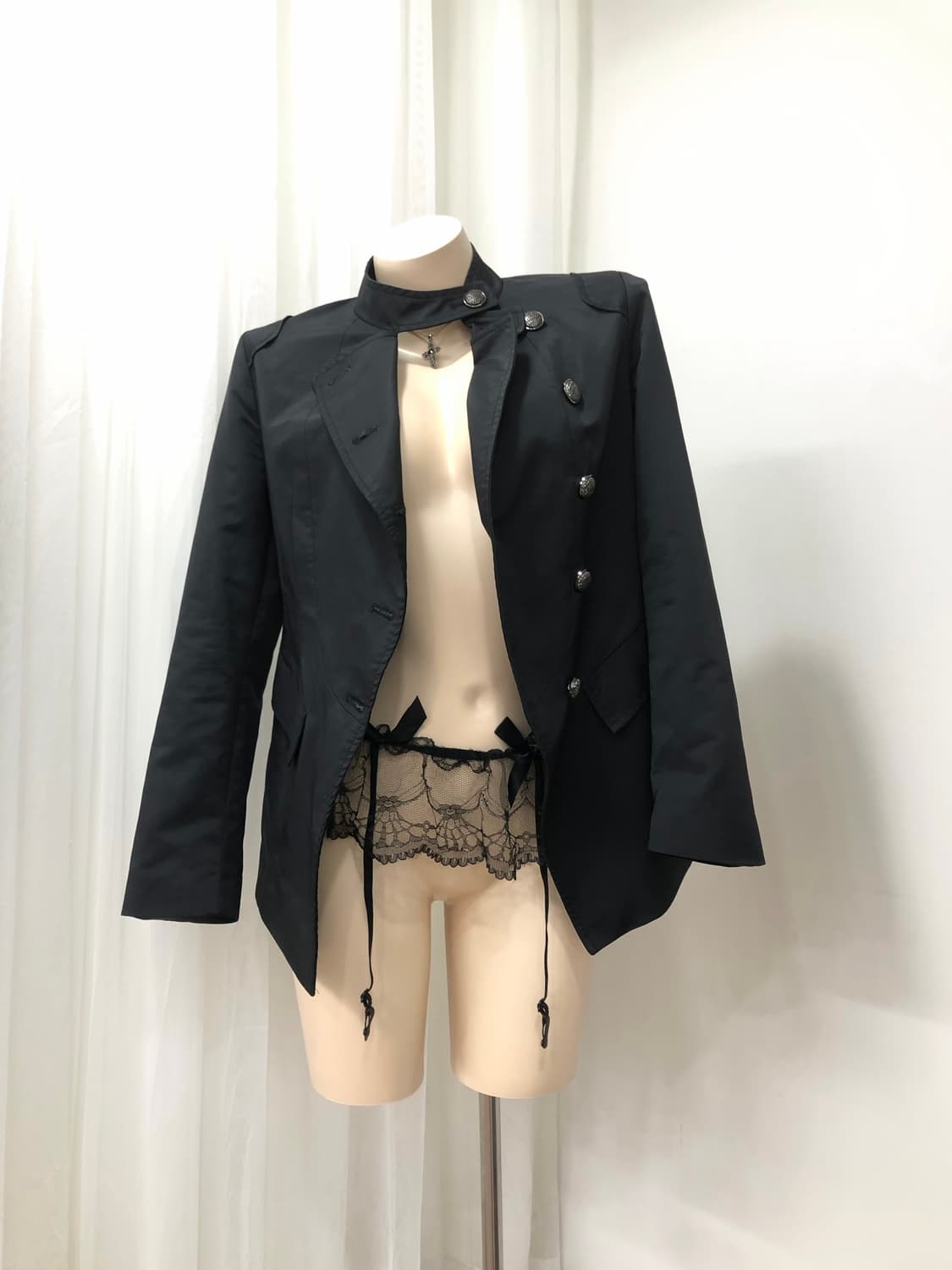 black gold button asymmetric jacket  상품이미지2