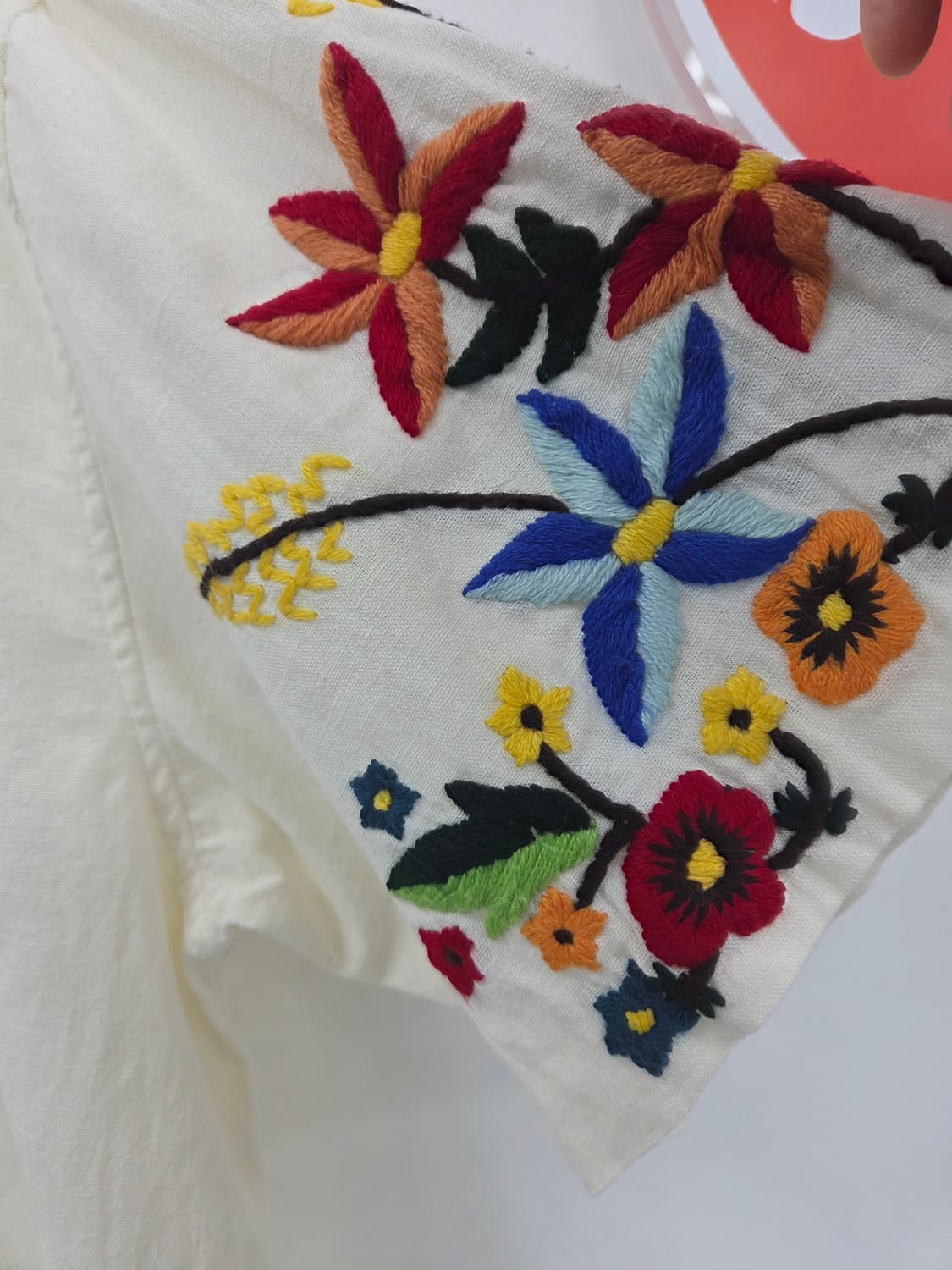 L 22SS YMC 꽃 자수 반팔 셔츠 아이보리 상품이미지5