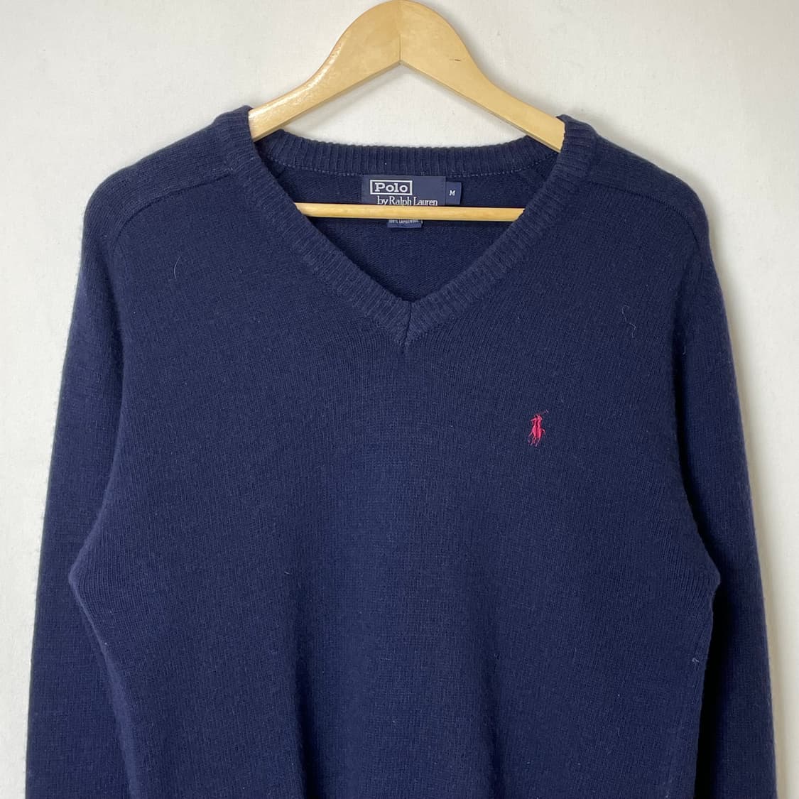 폴로 램스울 브이넥 니트 M 네이비 상품이미지2