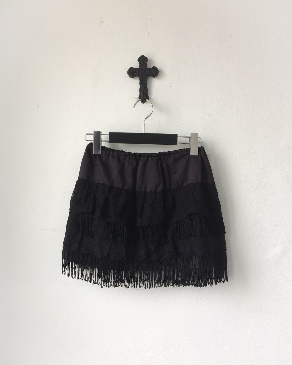 Fringe lace layer mini skirt 상품이미지3