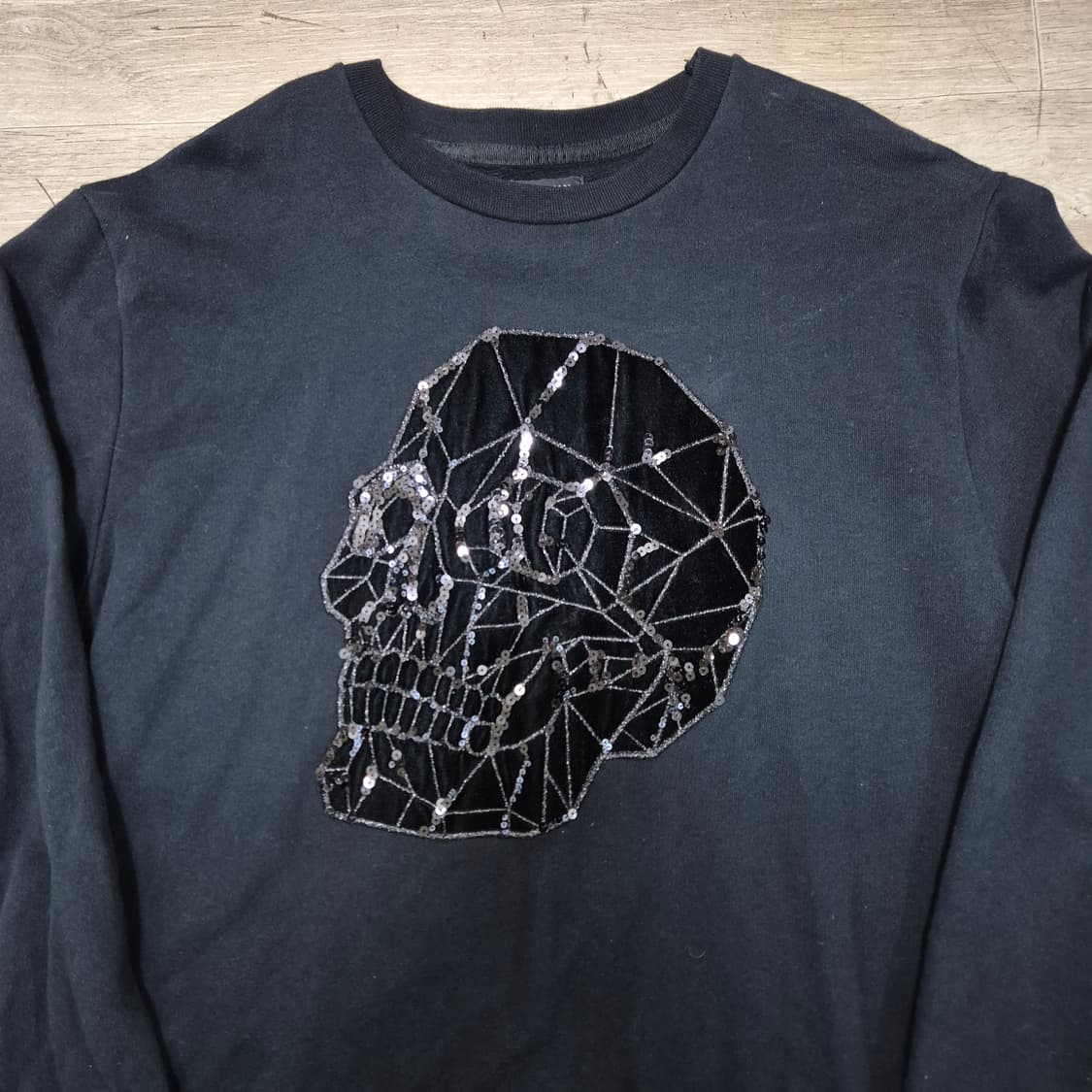 자라 맨 해골 맨투맨 크루넥 티셔츠 XL(105) 상품이미지2