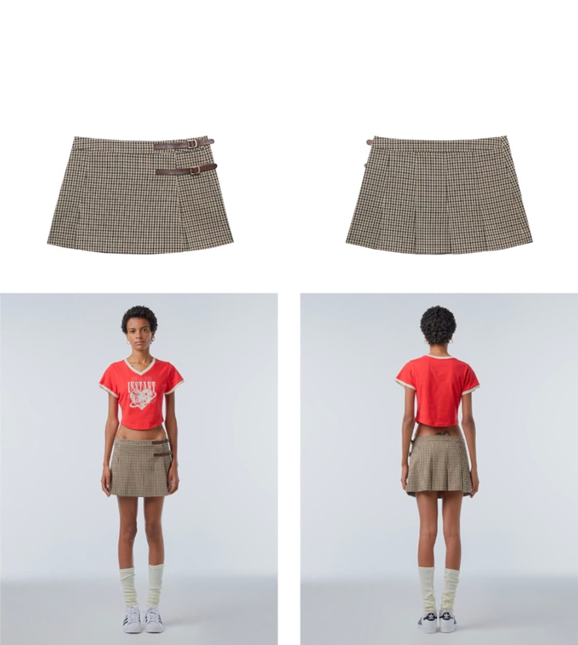 인스턴트펑크 체크 랩 미니스커트 M사이즈 상품이미지2