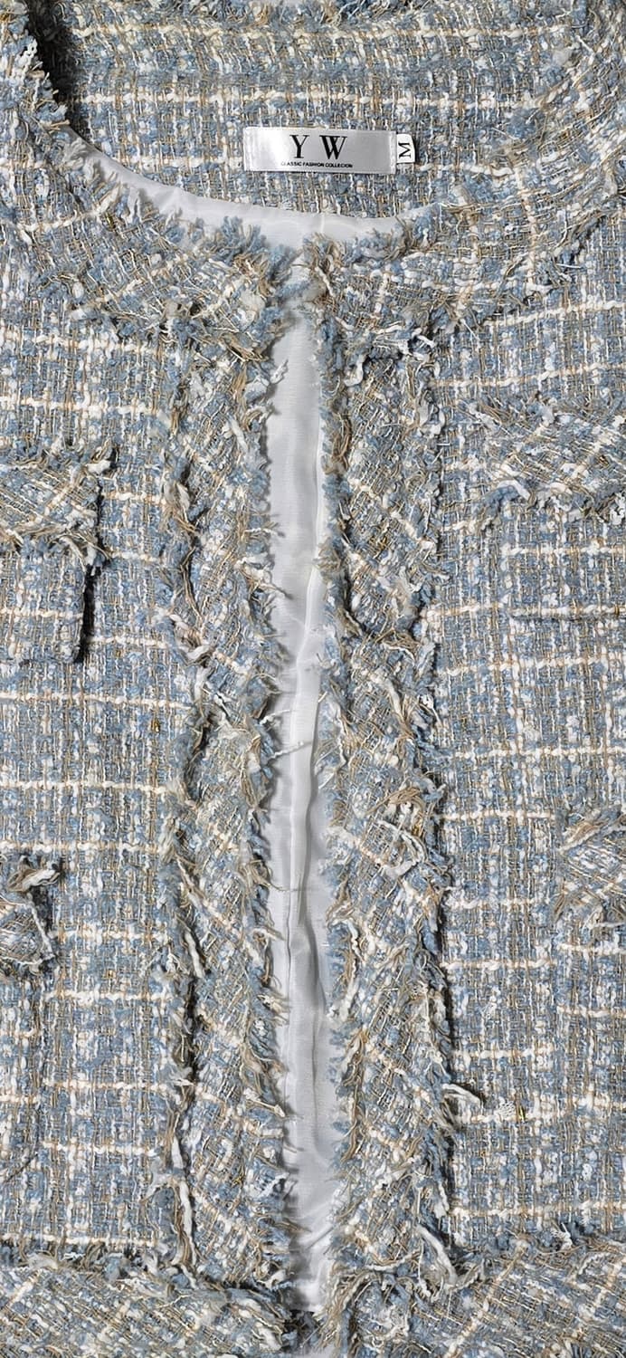 하늘색 트위드 자켓 M 상품이미지3