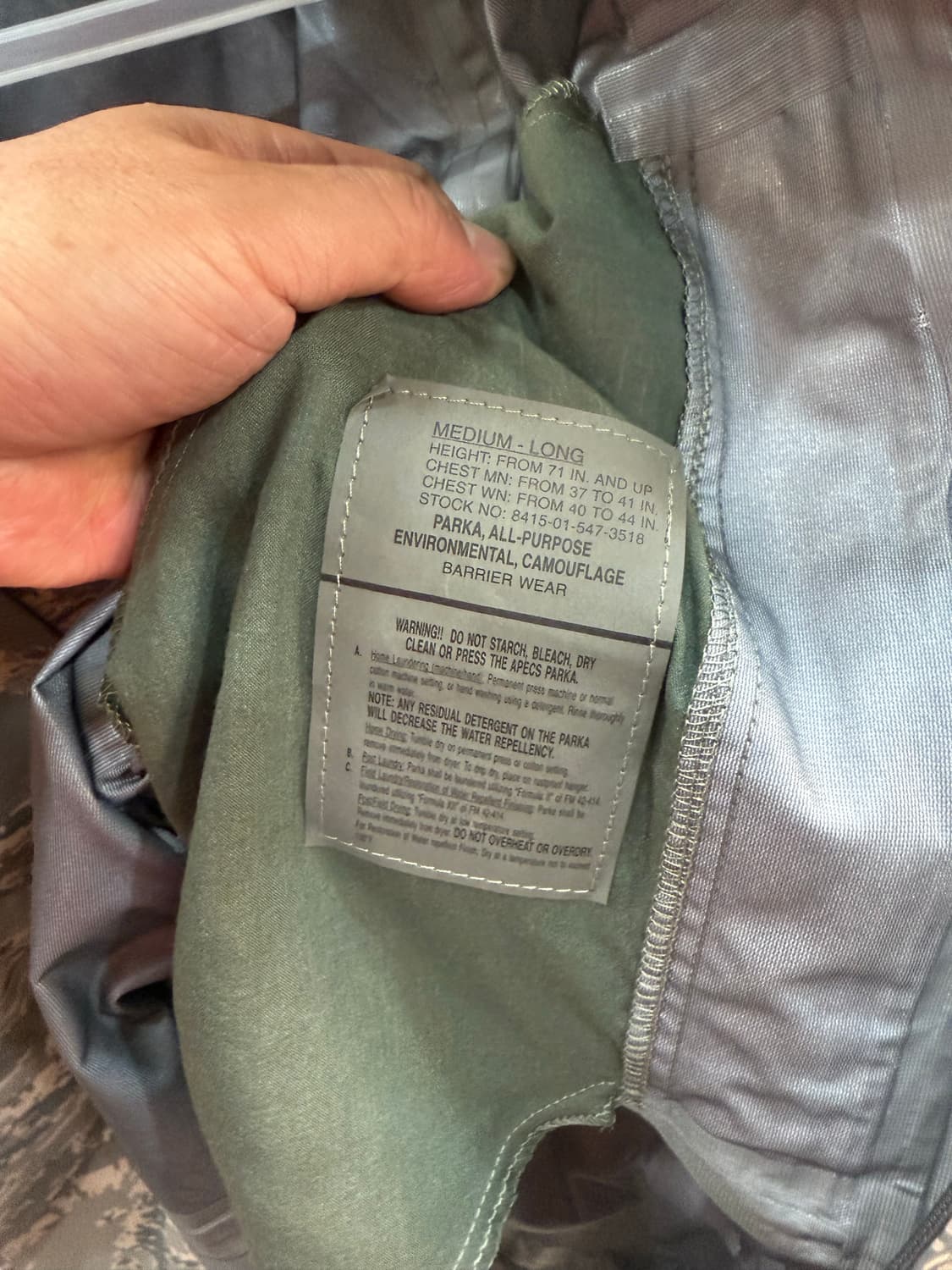 100 미 공군 고어텍스 야상자켓 팝니다 상품이미지3