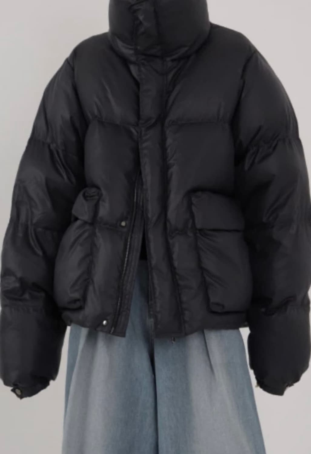 트리밍버드 글로우 하이넥 패딩 차콜 상품이미지1