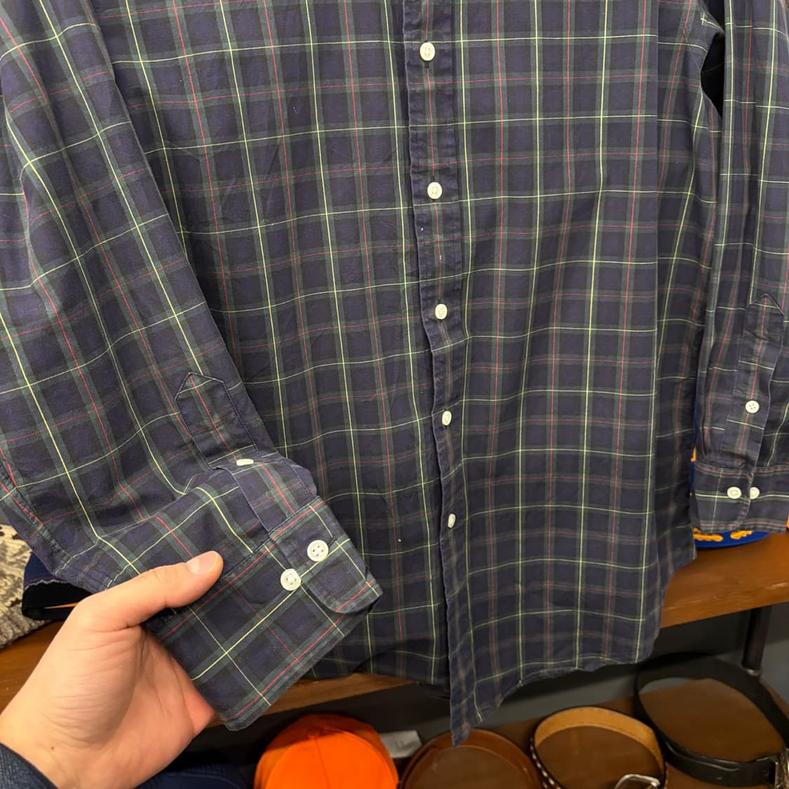 90s 폴로 랄프로렌 리젠트 클래식핏 캐주얼 원도우 체크셔츠 N334 상품이미지4