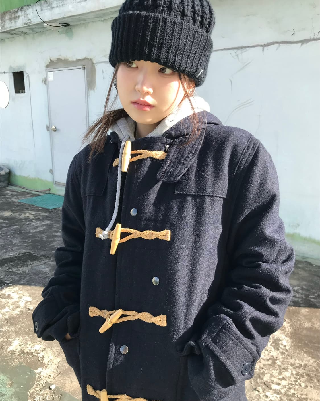 블랙 폼폼 비니 상품이미지4