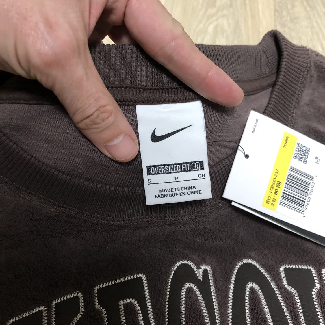 (우먼스 S) 새상품 나이키 NIKE 코트 헤리티지 오버 사이즈 크루넥  상품이미지4