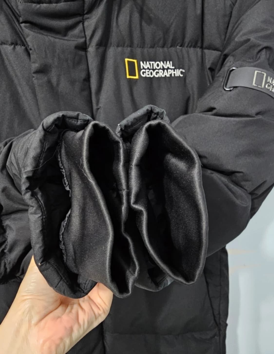 내셔널지오그래픽 구스다운 롱패딩 블랙 100 상품이미지7