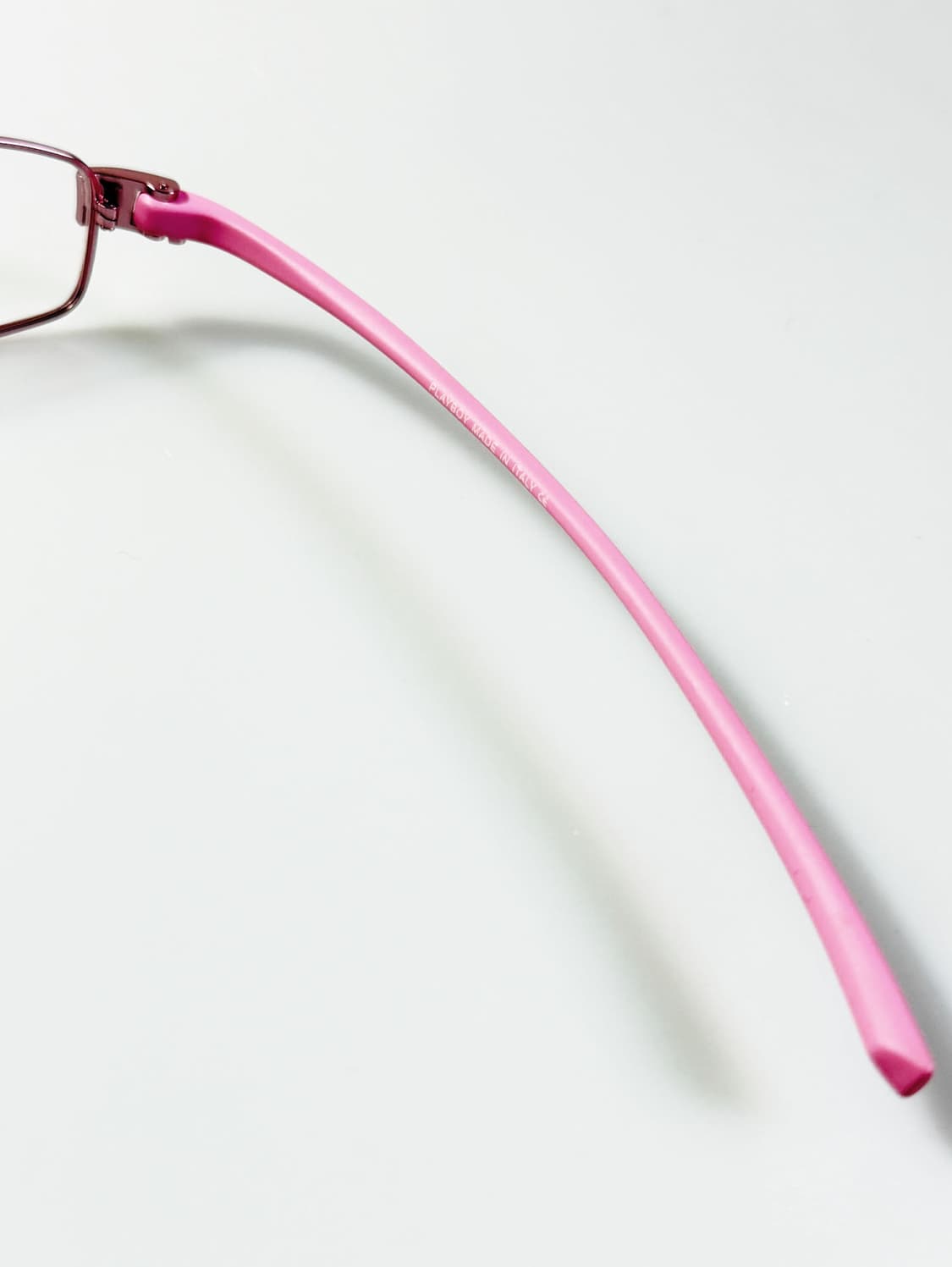 90s PLAYBOY 라이트 핑크 메탈 슬림 스퀘어 빈티지 안경 상품이미지6