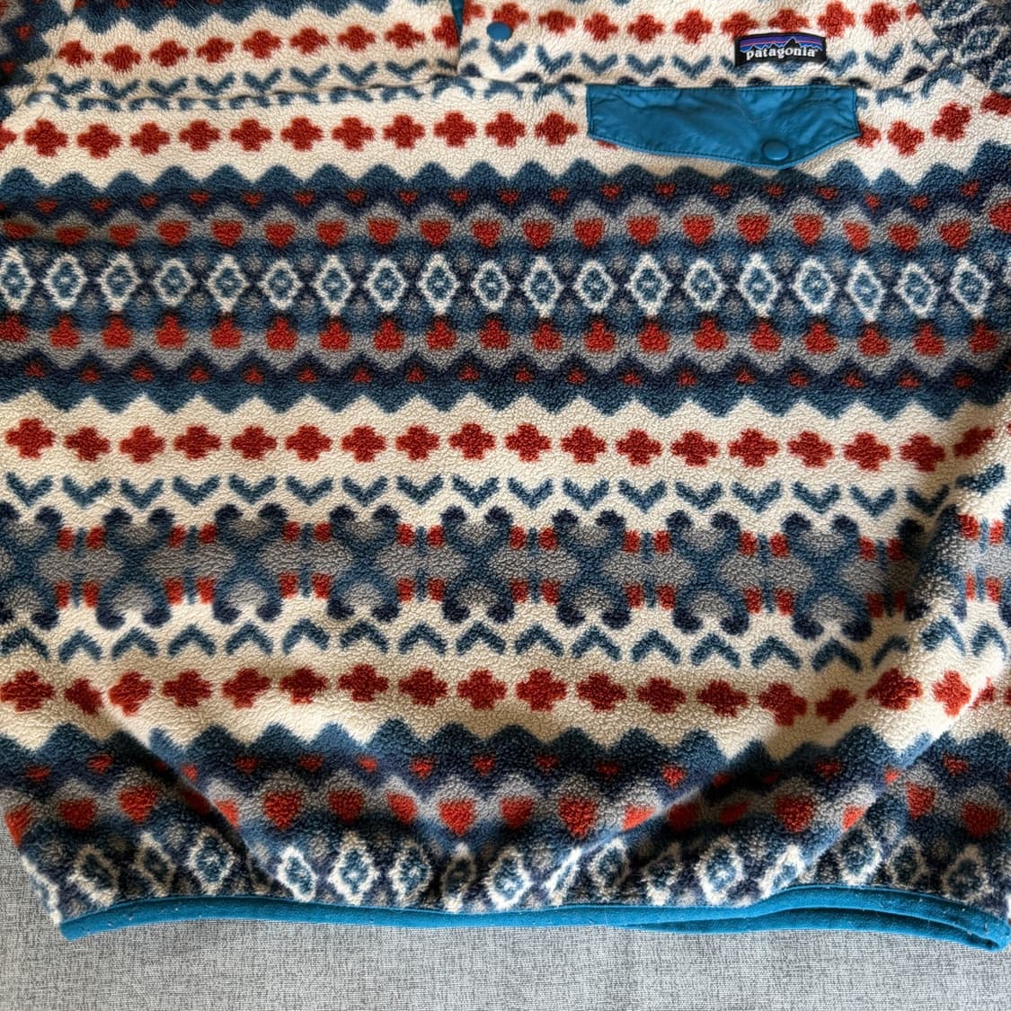11FW 파타고니아 신칠라 스냅-T 페어아일/블루 아즈텍 패턴 멕시코 상품이미지3