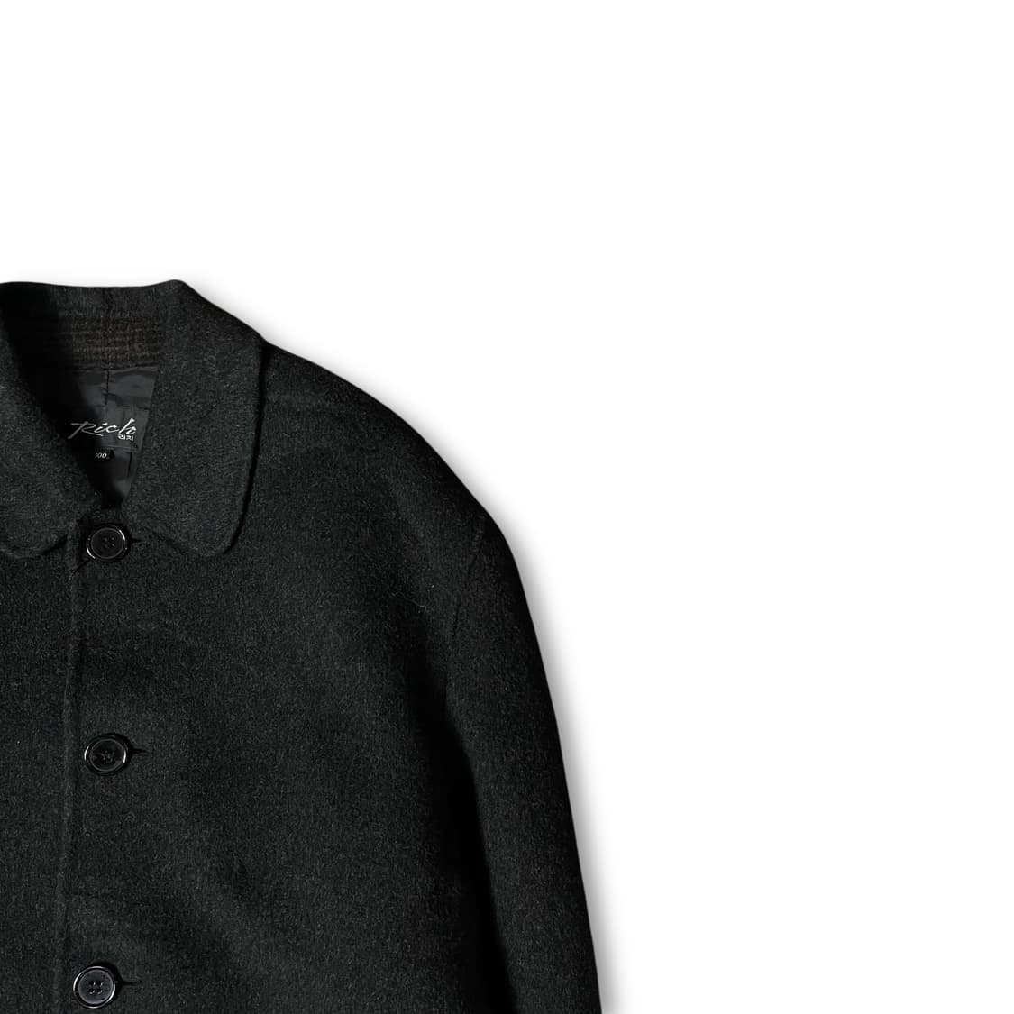 리치 차콜 울 싱글 롱 코트 100 상품이미지2