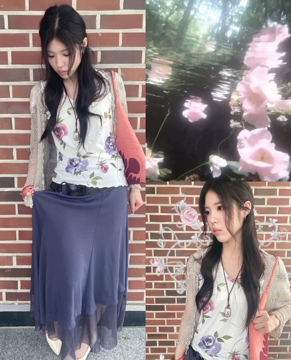 로맨틱 모브 로즈 빈티지 코디세트 3pcs 상품이미지1