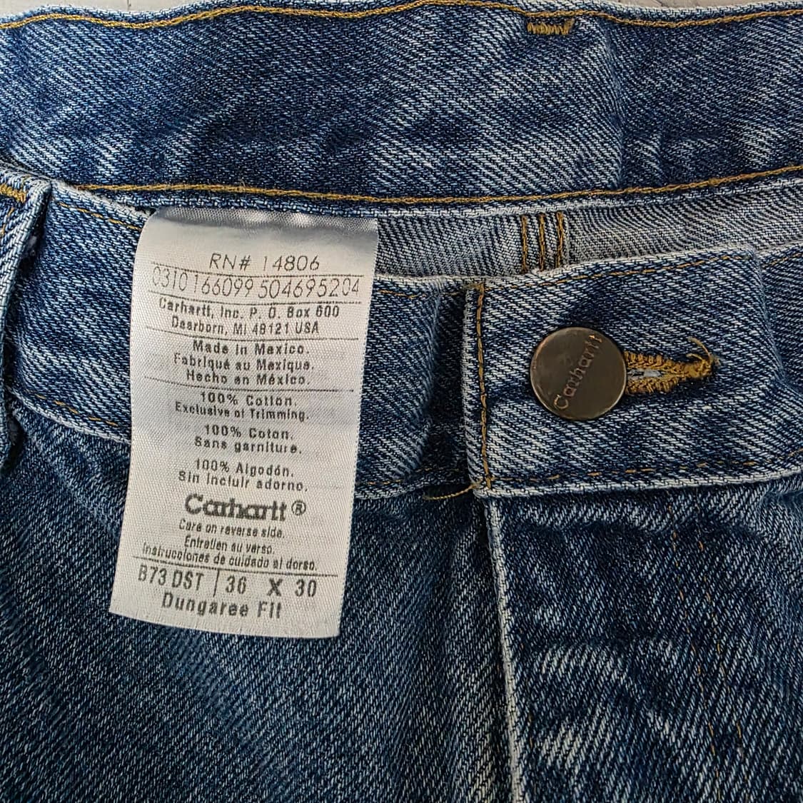 [36X30] 빈티지 칼하트 더블니 데님 B73 DST 굿컨디션 상품이미지3